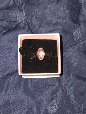 Pandora Pink Sparkle Murano Glass Charm Ring